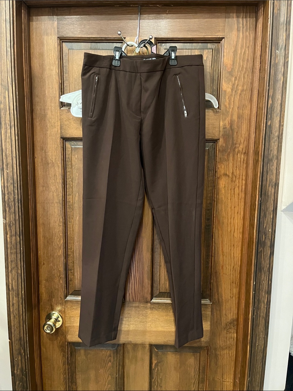 Zac & Rachel Chocolate Brown Straight-Leg Pants